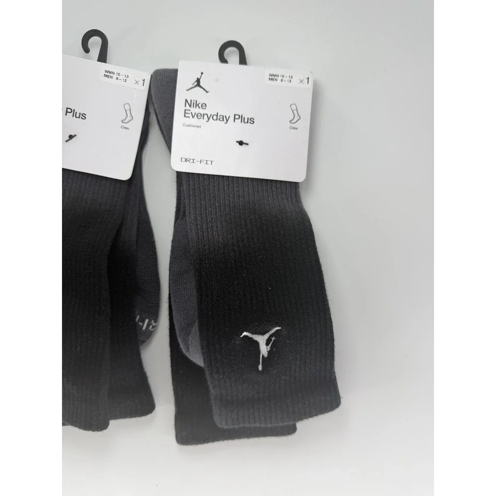 Nike Jordan Jumpman Black Grey Gradient 2 Pairs Socks HJ2446 010 Mens Medium 6-8